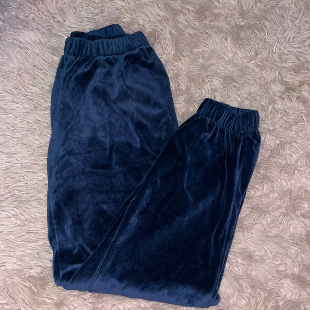 John Galt velour sweatpants navy blue. NWT